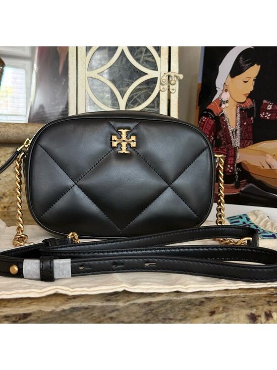 Tory Burch Handbags - NWT TORY BURCH Kira Diamond Quilt Camera Bag Black Color